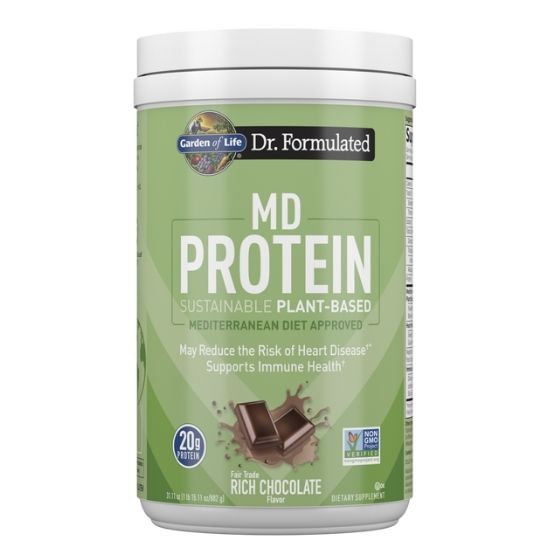 Dr. Formulated MD Protein Sustainable Plant-Based Powder, Rich Chocolate, 882g, Garden of Life - Vitax.ro