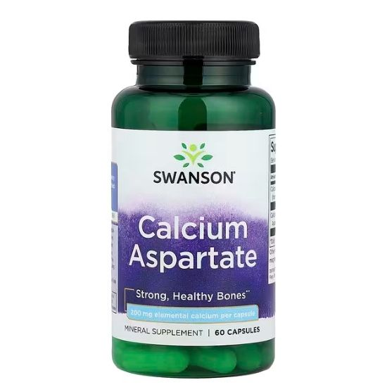 Calcium Aspartate, 200mg Elemental Calcium, 60 caps, Swanson - Vitax.ro