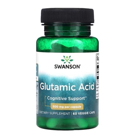 Glutamic Acid, 500mg, 60 vcaps, Swanson - Vitax.ro