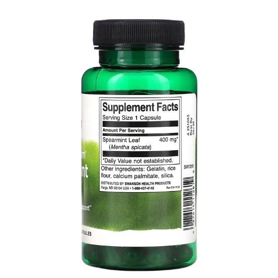 Full Spectrum Spearmint Leaf, 400mg, 60 caps, Swanson - Vitax.ro