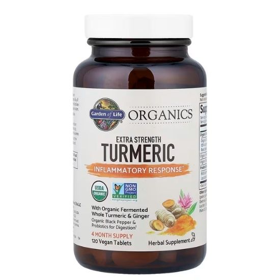 Mykind Organics Extra Strength Turmeric, 120 vegan tabs, Garden of Life - Vitax.ro