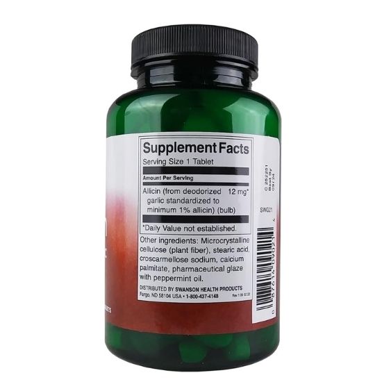 Allicin From Garlic, 100 tabs, Swanson - Vitax.ro