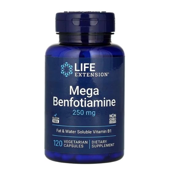 Mega Benfotiamine, 250mg, 120 vcaps, Life Extension - Vitax.ro