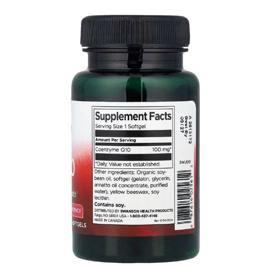 CoQ10, 100mg, 100 softgels, Swanson - Vitax.ro