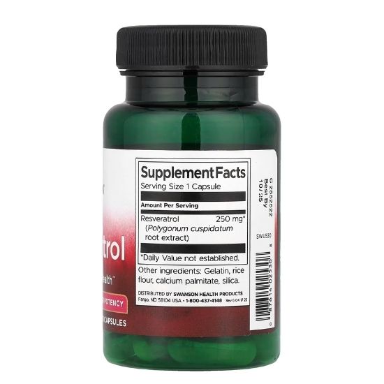 Resveratrol, 250mg, 30 caps, Swanson - Vitax.ro