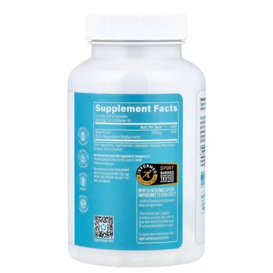 Magnesium Glycinate, 120 vcaps, Revive - Vitax.ro