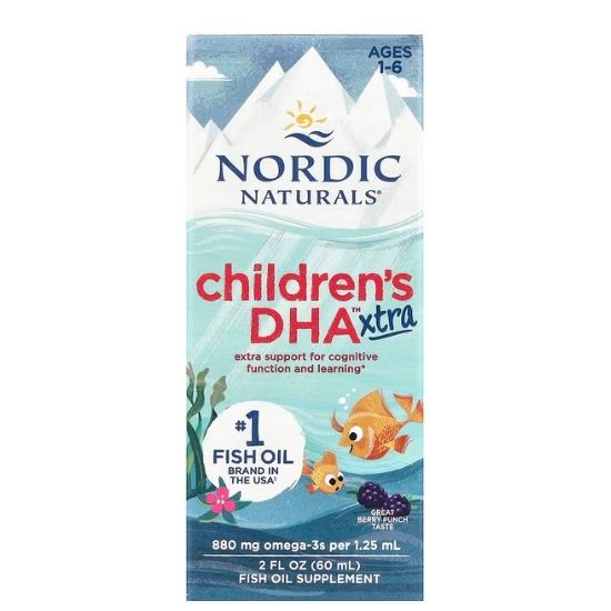 Children's DHA Xtra, 880mg, Berry Punch, 60 ml, Nordic Naturals - Vitax.ro