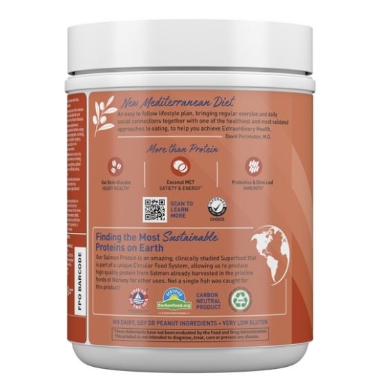 Dr. Formulated MD Protein Plant & Sustainable Salmon Powder, Creamy Vanilla, 644g, Garden of Life - Vitax.ro