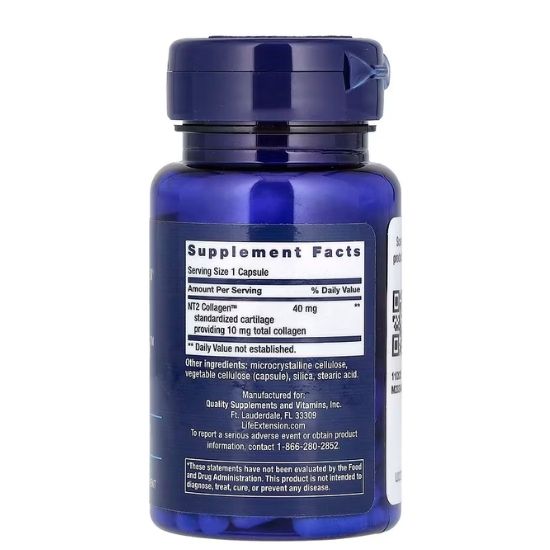 NT2 Collagen, 40mg, 60 small caps, Life Extension - Vitax.ro