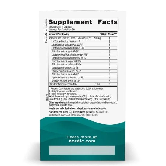 Nordic Flora Probiotic Comfort, 15 billion CFU, 30 caps, Nordic Naturals - Vitax.ro