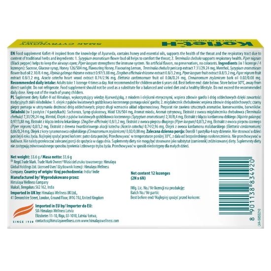 Koflet Pastile Lamaie, 12 Bucati, Himalaya Herbal - Vitax.ro