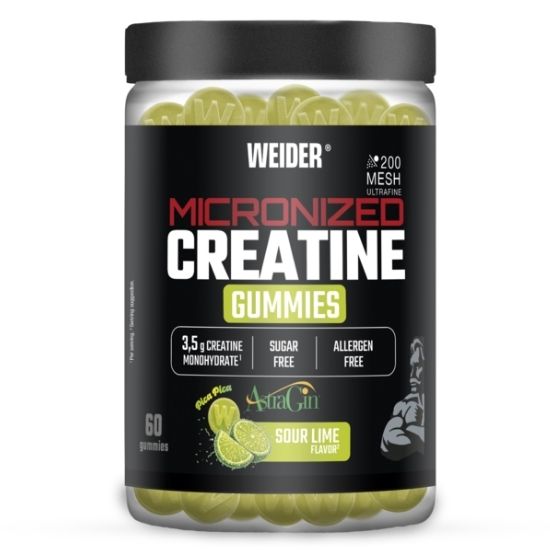 Micronized Creatine Gummies, Sour Lime, 60 gummies, Weider