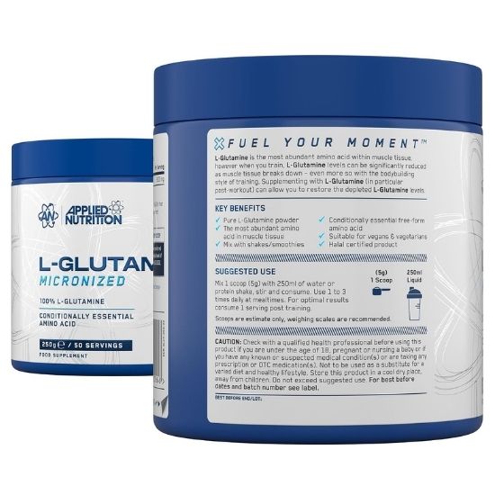 L-Glutamine Powder, Micronized, 250g, Applied Nutrition