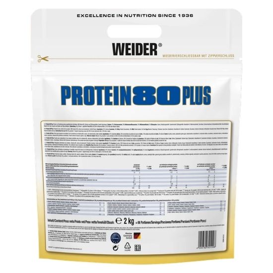 Protein 80 Plus, Vanilla, 2000g, Weider