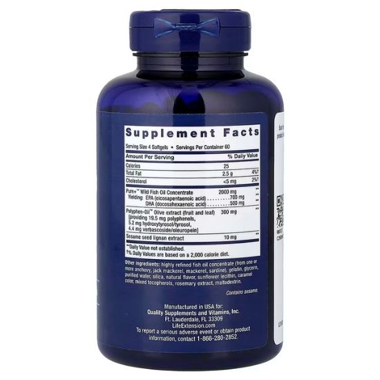 Super Omega-3 EPA/DHA, 240 softgels, Life Extension - Vitax.ro
