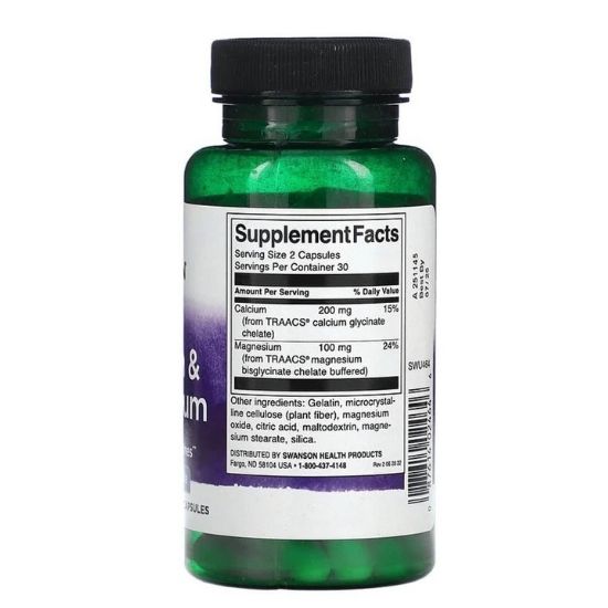 Albion Calcium & Magnesium, 60 caps, Swanson - Vitax.ro