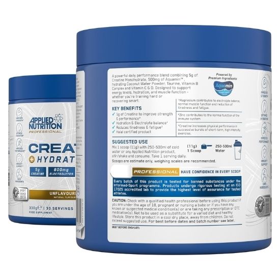 Creatine + Hydration, Unflavoured, 330g, Applied Nutrition