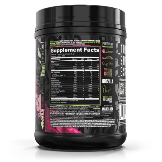 Godzilla Pre-Workout, Strawberry Kiwi, 846g, RYSE