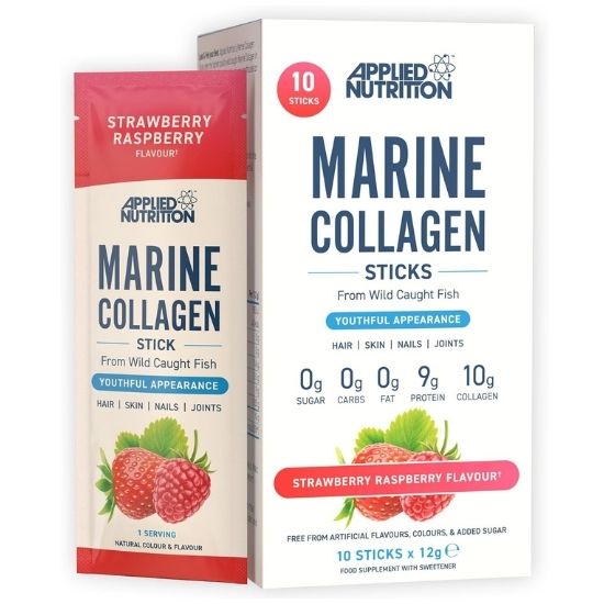 Marine Collagen Sticks, Strawberry Raspberry, 10 x 12g, Applied Nutrition