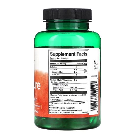 MCT Pure, 1000mg, 90 softgels, Swanson - Vitax.ro