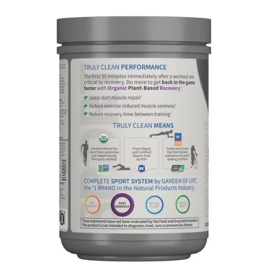 Organic Plant-Based Recovery, Blackberry Lemonade, 446g, Garden of Life - Vitax.ro
