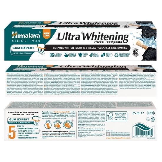 Ultra Whitening Herbal Toothpaste, 75 ml, Himalaya Herbal - Vitax.ro