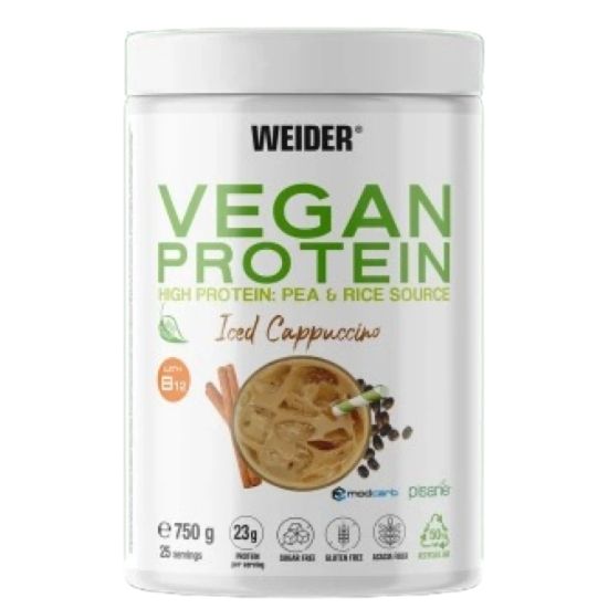 Vegan Protein, Iced Cappuccino, 750g, Weider