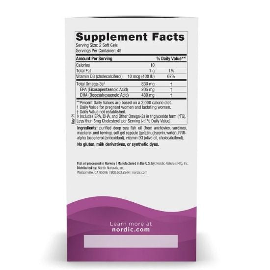 Prenatal DHA, 830mg Unflavored, 90 softgels, Nordic Naturals - Vitax.ro