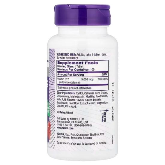 Vitamin B12 Fast Dissolve, 100 tablets, Natrol