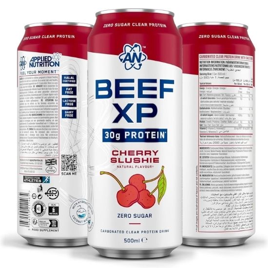 Beef XP Cans, Cherry Slushie, 12 x 500 ml, Applied Nutrition