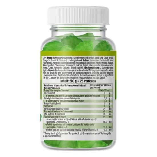 Omega Gummies, Lime, 50 gummies, Weider