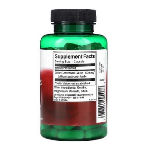 Odorless Garlic, 500mg, 100 caps, Swanson - Vitax.ro