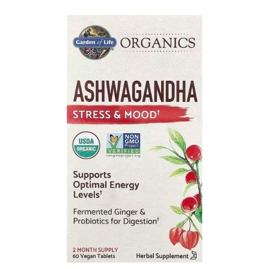 Mykind Organics Ashwagandha, 60 vegan tabs, Garden of Life - Vitax.ro