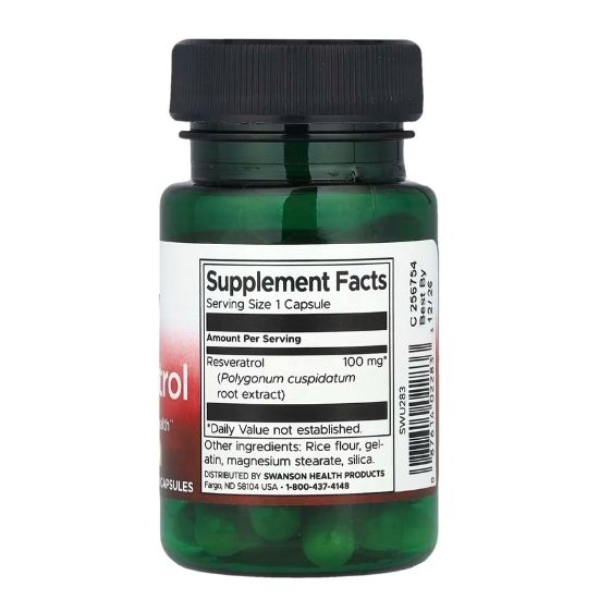 Resveratrol, 100mg, 30 caps, Swanson - Vitax.ro