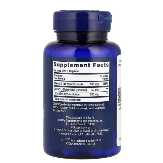 Glutathione, Cysteine & C, 100 caps, Life Extension - Vitax.ro