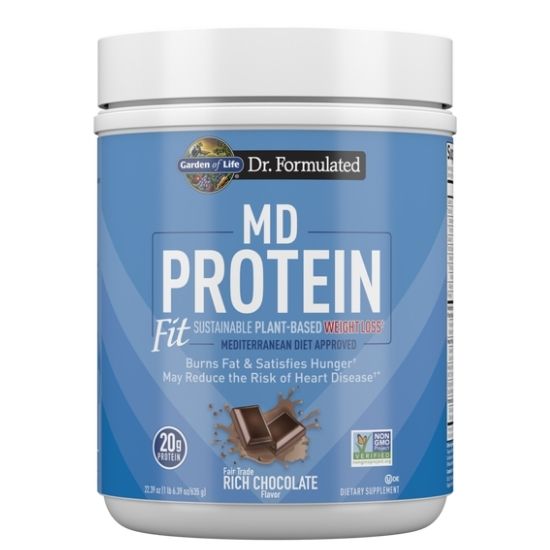 Dr. Formulated MD Protein FIT Sustainable Plant-Based Powder, Rich Chocolate, 635g, Garden of Life - Vitax.ro