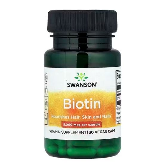 Biotin, 5000mcg, 30 caps, Swanson - Vitax.ro