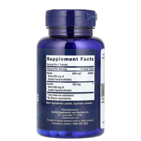 No Flush Niacin, 100 caps, Life Extension - Vitax.ro