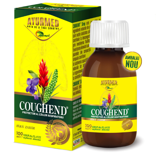 Coughend Sirop Fara Zahar, Ayurmed, 100 Ml - Vitax.ro