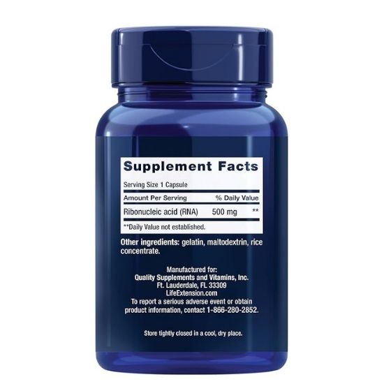 RNA Capsules, 500mg, 100 caps, Life Extension - Vitax.ro