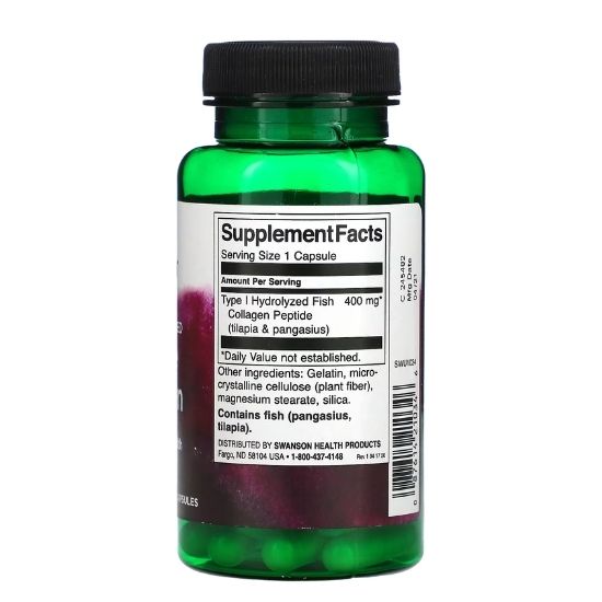 Type I Hydrolyzed Marine Collagen, 60 caps, Swanson - Vitax.ro