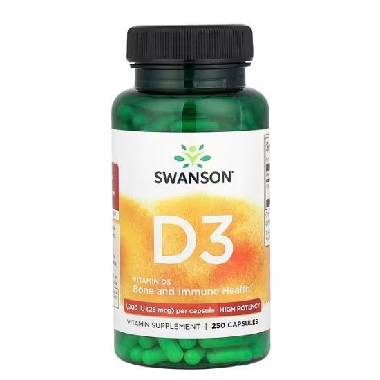 Vitamin D-3, 1000 IU, 250 caps, Swanson - Vitax.ro