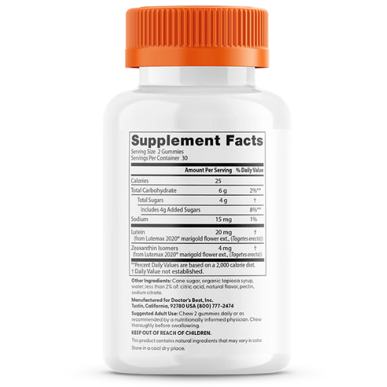 Lutein & Zeaxanthin, Mango Madness, 60 gummies, Doctor's Best - Vitax.ro