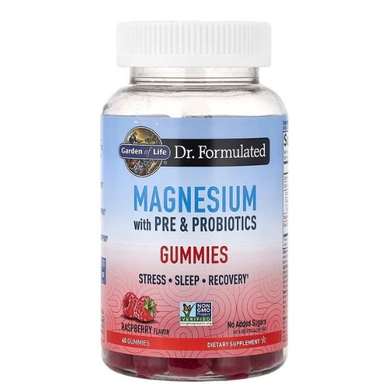 Dr. Formulated Magnesium with Pre & Probiotics Gummies, Raspberry, 60 gummies, Garden of Life - Vitax.ro