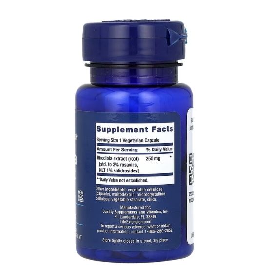 Rhodiola Extract, 250mg, 60 vcaps, Life Extension - Vitax.ro