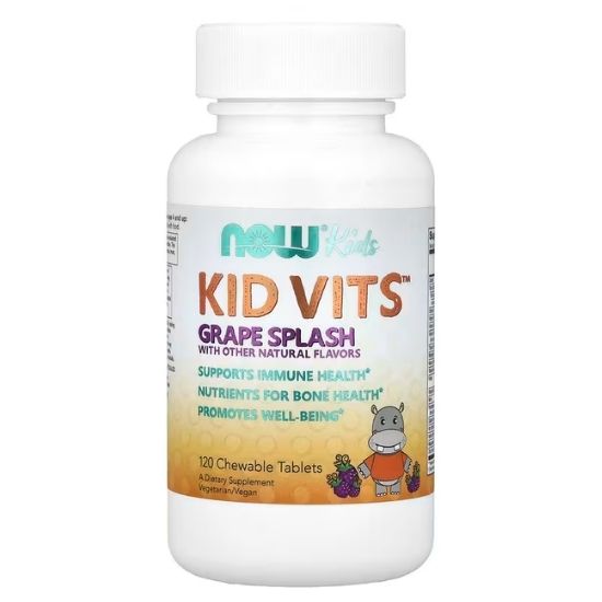 Kid Vits, Grape Splash, 120 chewables, NOW Foods - Vitax.ro