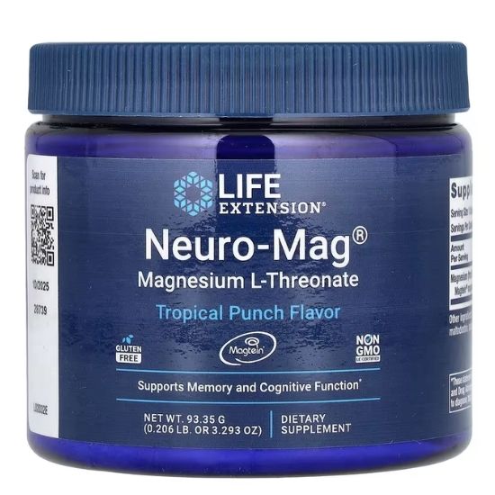 Neuro-Mag Magnesium L-Threonate, Tropical Punch 93g, Life Extension - Vitax.ro