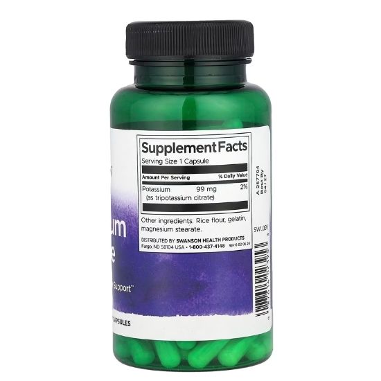 Potassium Citrate, 99mg, 120 caps, Swanson - Vitax.ro