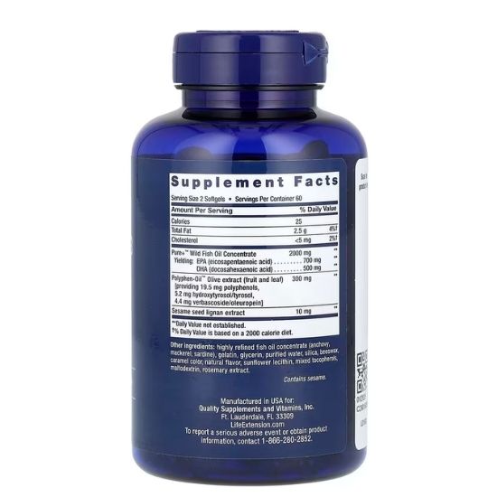 Super Omega-3, 120 softgels, Life Extension - Vitax.ro