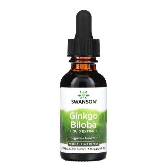 Ginkgo Biloba Liquid Extract, 250mg, 29 ml, Swanson - Vitax.ro